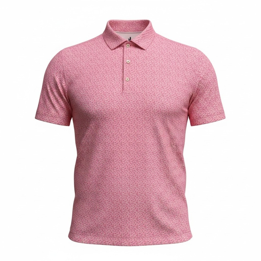 Johnnie-O Polo Shirt Men Small Azalea Four Leaf Clover Performance Golf Preppy